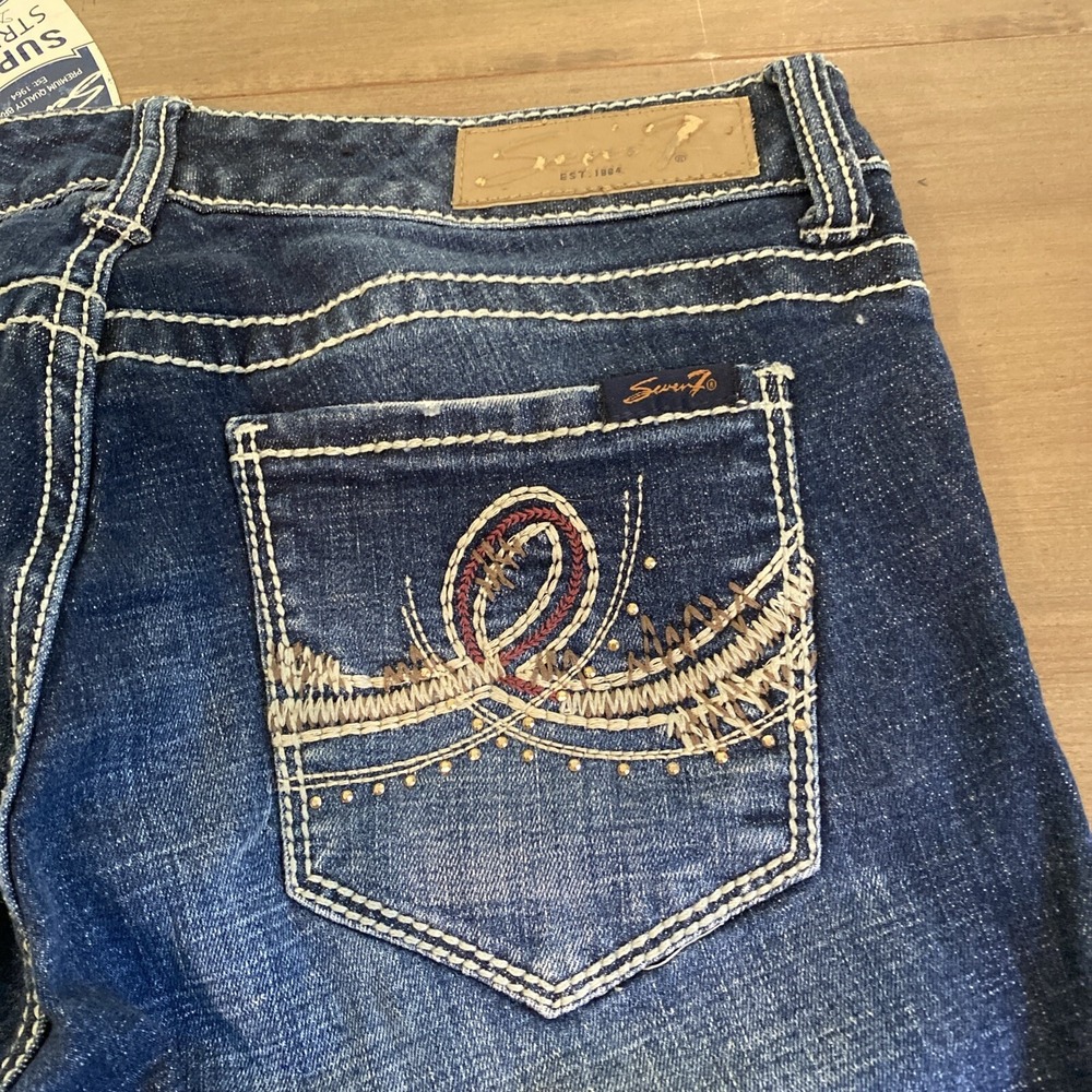 Seven‎ 7 NWT Women's Jeans Studded Pockets Embroidery Wide Leg Size 8 - Picture 13 of 13
